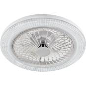 Ventilateur Plafond avec Lumières et Télécommande,LED Lampe 3 Couleurs Dimmablee et 6Vitesses de Vent Ventilateur Plafond Silencieux Φ49CM faible