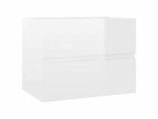 Vidaxl armoire d'évier blanc brillant 60x38,5x45 cm aggloméré 804743