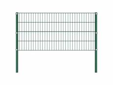 Vidaxl panneau de clôture avec poteaux fer 15,3 x