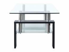 Vidaxl table basse noir et transparent 95x55x40 cm