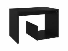Vidaxl table d'appoint noir 59x36x38 cm aggloméré