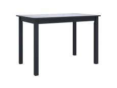Vidaxl table de salle à manger noir 114x71x75 cm bois d'hévéa massif 247364