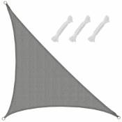 Voile d'ombrage uv 3,6x3,6x5,1 hdpe Triangle Protection Solaire Jardin gris - grau