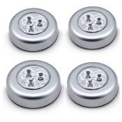 66mm)Lot de 4 Lampe Spot led Autocollant Éclairage Supplémentaire Alimenté par 3 Piles/Batteries pour Penderie/Placard/Étagère/Entrée/Cuisine/Passage