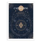 Affiche 50x70 cm - Capricorne Signe du Zodiac - Frog Posters