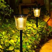 Aorsher - Lot De 2 Lampes Solaires De Jardin D'extérieur,