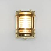 Applique d'extérieur Gracia en laiton couleur or vieilli en forme de lanterne de style rustique H:22cm E27 - Laiton brillant - laiton brillant
