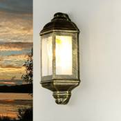 Appliqur d'extérieur livorno de couleur or vieilli en forme de lanterne en style campagnard E27 H:26 cm - or vieilli - Or antique