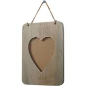 Cadre photo Wels, cadre en bois, style shabby, style cottage, coeur - grey