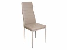 Chaise classique en éco-cuir, pour salle à manger, cuisine ou salon, cm 46x41h97, assise h cm 46, couleur sable 8052773124232