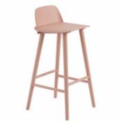 Chaise de bar Nerd / H 75 cm - Bois - Muuto rose en