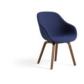 Chaise en tissu remix 773 bleu avec structure en bois