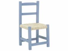 Chaise enfant en bois bleu-gris