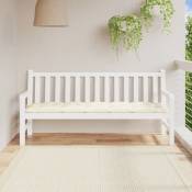 Coussin de banc de jardin blanc crème 180x50x7 cm