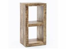 Finebuy étagère debout bois massif mango 45 x 90 x 35 cm étagère petite | étagère en bois véritable avec deux compartiments de rangement - mobilier de