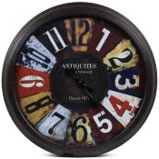 Grande Horloge Ancienne Murale Antiquités Métal Multicolore 70cm - Multicolore
