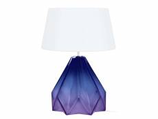 Helsinki - lampe a poser géométrique verre violet et blanc 66060
