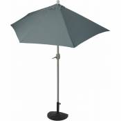 HHG - Parasol Parla en alu, hémicycle, parasol de balcon UV 50+ ~ 300cm anthracite avec pied