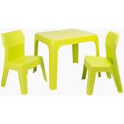 Jan Chaise-Table Pour Enfants Intérieur, Extérieur Set 2+1 Vert Citron - Vert Citron - Garbar