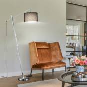 Lampadaire design spot textile gris salon salle de
