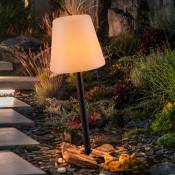 Lampe de table d'extérieur enfichable led blanche lampe de jardin à batterie dimmable éclairage de chemin, noir, led 2W 100lm 3000K, DxH 16,5x76 cm
