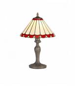 Lampe de table Tiffany Calais 1 Ampoule Rouge