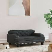 Le Poisson Qui Jardine - Canapé Lit pour chien. Sofa noir 70 x 45 x 30 cm similicuir. Luxueux & Confortable - Noir