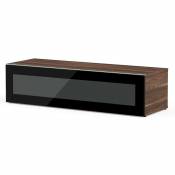 Les Tendances - Meuble tv verre infrarouge et bois foncé Chicago 120 cm