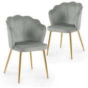 Lot de 2 chaises design en velours gris GARANCE - gris