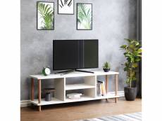 Meuble tv ærøskøbing avec espace de rangement 43 x 120 x 29 cm blanc [en.casa]