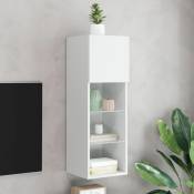 Meuble tv avec lumières led blanc 30,5x30x90 cm