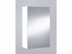Miroir de salle de bain avec rangements 1 porte en blanc brillant, 65 x 40 x 21 cm -pegane-
