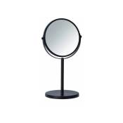 Miroir grossissant x3 Assisi, miroir grossissant sur pied, ø 16 cm, Acier, 18,5x34,5x15 cm, Noir - Wenko