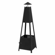 ML-Design Poêle de jardin terrasse style cheminée chauffage exterieur noir 29x100x30 cm