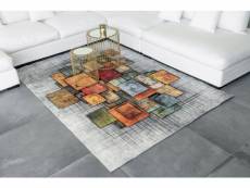 Nazar tapis de salon stampa gris - 120x160 cm