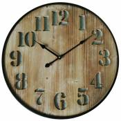 Rebecca Mobili Horloge Murale Hall Clock Mdf Métal Marron Noir 50x50x4,5