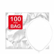 Sachet de 100 ballons latex 12" ou 30 cm Blanc nacrés
