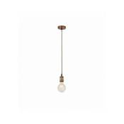 Searchlight - Suspension de câble en cuivre antique 1 ampoule avec câble textile marron de 1,5 mtr - Marron