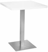 SixBros. Table de Bar - Table Bistro en MDF Blanc 60x60x75