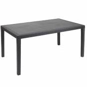 Table à manger outdoor Prince effet rotin - Anthracite - 150 x 90 x 72 cm