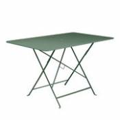 Table pliante Bistro / 117 x 77 cm - 6 personnes - Trou parasol - Fermob vert en métal