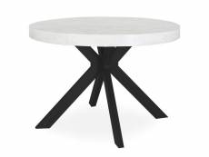 Table ronde extensible myriade noir et effet marbre