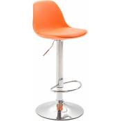 Tabouret avec cadre en acier et siège en plastique et différentes couleurs comme colore : Orange