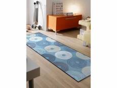 Tapis pour couloir cyclo kt bleu 60 x 180 cm tapis de salon moderne design par unamourdetapis