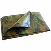 TECPLAST Bâche de Chantier 1,8x3 m 150CH - Camouflage - Haute Qualité - Bâche de protection imperméable pour Travaux