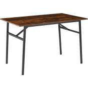 Tectake - Table de salle à manger Style industriel 120 x 75 x 76 cm - Bois foncé industriel, rustique