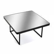 Versa 10850092 Table Basse carrée avec Miroir, métal,