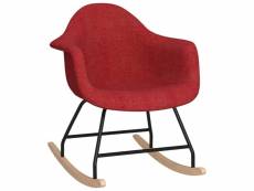 Vidaxl chaise à bascule rouge bordeaux tissu