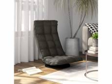 Vidaxl chaise de sol pivotante gris foncé tissu