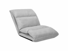Vidaxl chaise pliable de sol gris clair microfibre 325260
